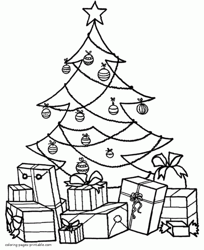 arboles de navidad para dibujar y colorear, plantillas de dibujos descargables, propuestas para los niños 