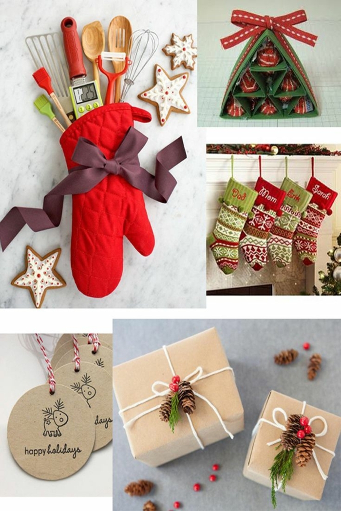 propuestas originales de regalos amigo invisible 10 euros, caramelos, guantes y calcetines navideños 