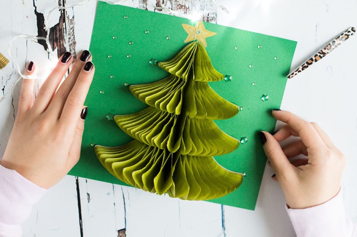 ideas de tarjetas de felicitacion de navidad con una sorpresa dentro, tarjetas tridimensionales 