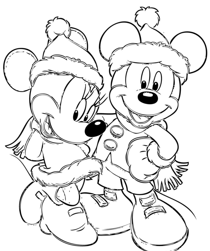 dibujos navideños que le gustarán a tu niño, Mickey y minney mousse, fotos con dibujos para descargar 