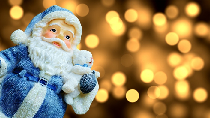 papa noel en blanco y azul, bonito adorno navideño, imagines de navidad descargables gratis 