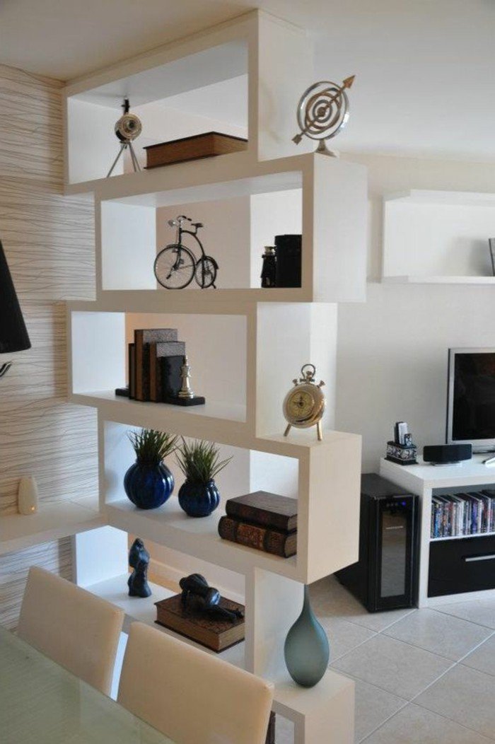 muebles modernos para separar el espacio en un estudio, decoracion salon moderno 