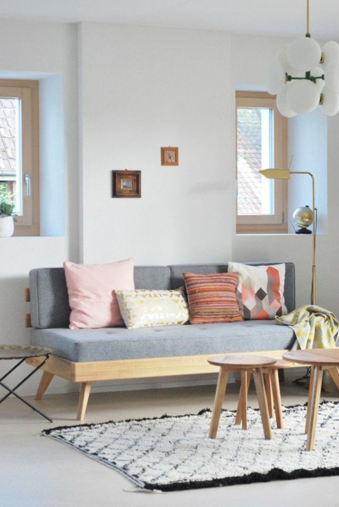 salones acogedores decorados en tonos pastel, decoracion de salones pequeños con muebles de diseño