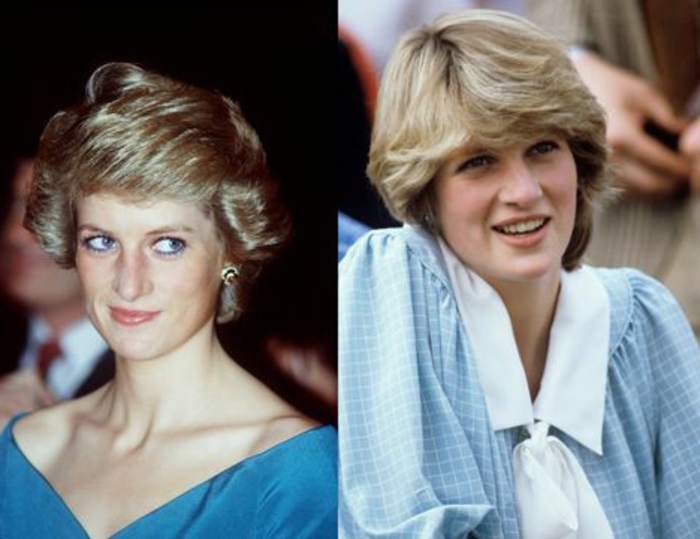 Lady Diana con dos outfits icónicos de los años 80, ropa de los 80 para mujeres en imagines 