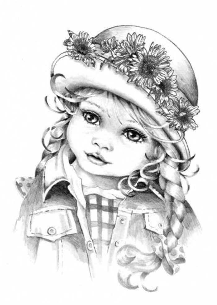 dibujar con trazos trucos y consejos, dibujos sombreados originales, pequeña chica dibujada con lápiz