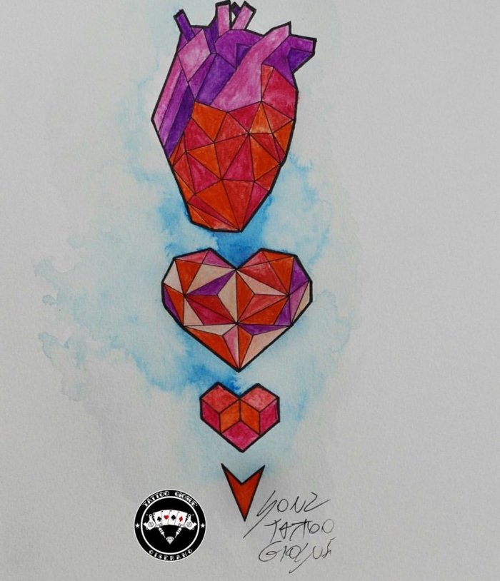 dibujos de tatuajes con corazones simbólicos, preciosos diseños de tatuajes corazon para hombres y mujeres 
