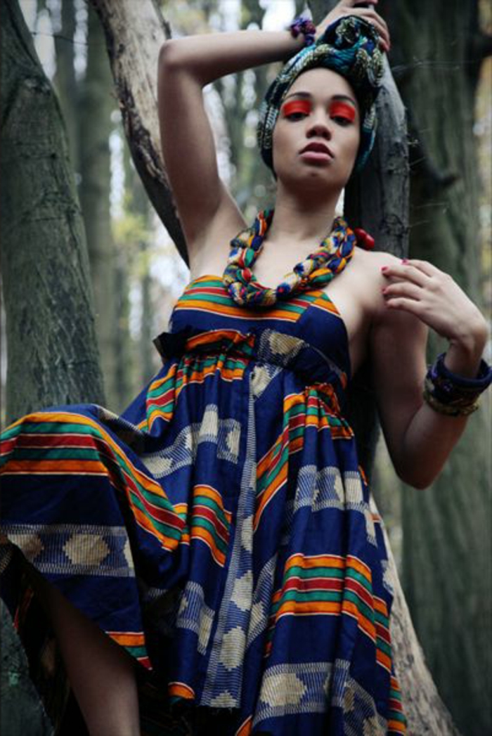 vestidos africanos modernos y bonitos en colores llamativos, diseño de vestido sin mangas 