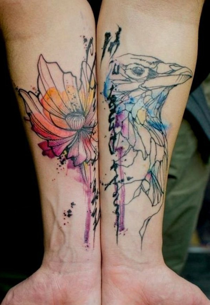 interesantes propuestas de tatuajes en el antebrazo, hermosos diseños de tattoos antebrazo en estilos de tatuajes modernos 