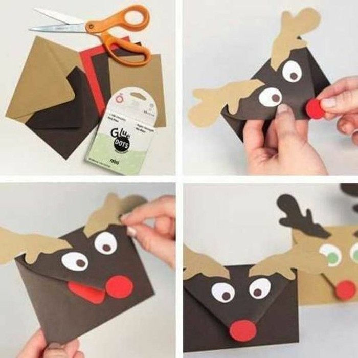 tarjetas navideñas DIY personalizadas, sobre decorados como renos, ideas de regalos para navidad