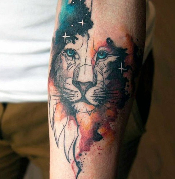 tatuajes con animales en acuarela, diseños de tattoos acuarelaas, impresionantes estilos de tatuajes 