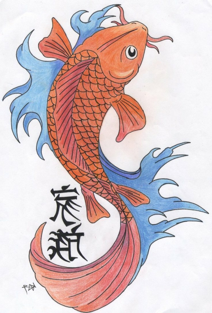 tatuaje tradicional japonés, ejemplos de tatuajes con significado, tatuajes pez Koi, cuáles son los elementos más simbólicos en los tattoos japoneses 