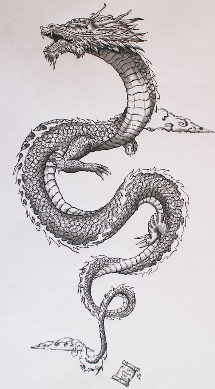 cuál es el significado escondido del tatuajes con dragón, dibujos para tatuajes bonitos y originales, diseños de tattoos 