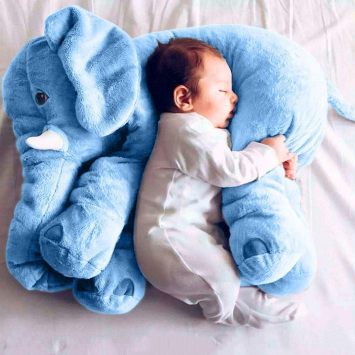 grande peluche elefante color azul para regalar a un recién nacido, regalos para bebes recien nacidos bonitos y útiles 