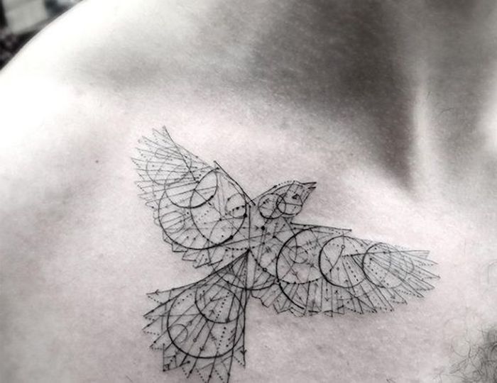 precioso diseños de tatuajes geométricos, aguila en plano vuelo, tattoos originales que inspiran, más de 65 propuestas de diseños 