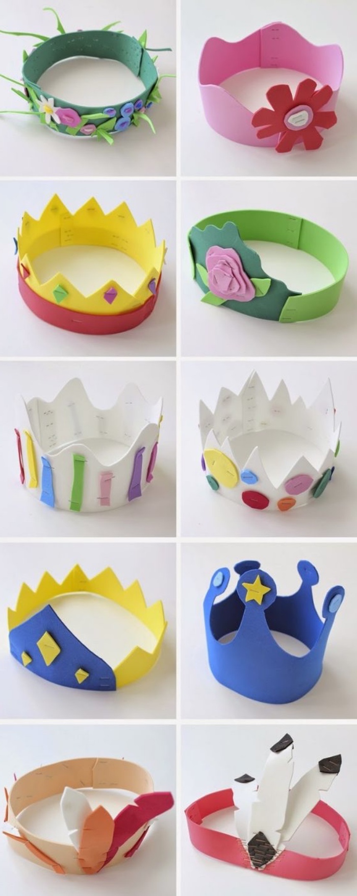 mini coronas hechas de papel, manualidades de papel para niños pequeños, manualidades faciles para niños originales 