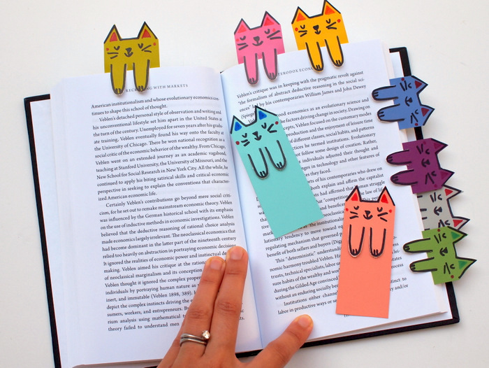 separadores de libros DIY en colores, manualidades para niños de primaria originales, como hacer manualidades paso a paso 