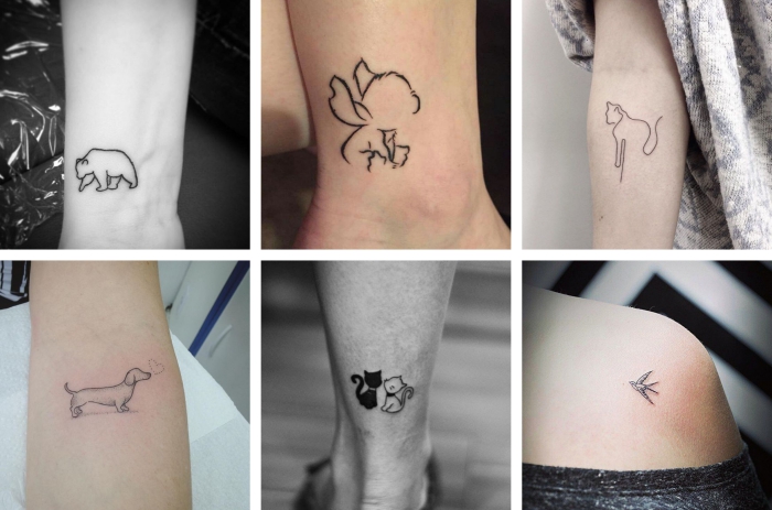 galería de imagines de tatuajes chicos para hombres y mujeres, seis propuestas de tatuajes con animales personalizados
