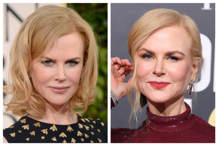 dos ideas de cortes de pelo corto mujer, Nicole Kidman con un look impecable, peinados cortes de pelo largo en fotos 