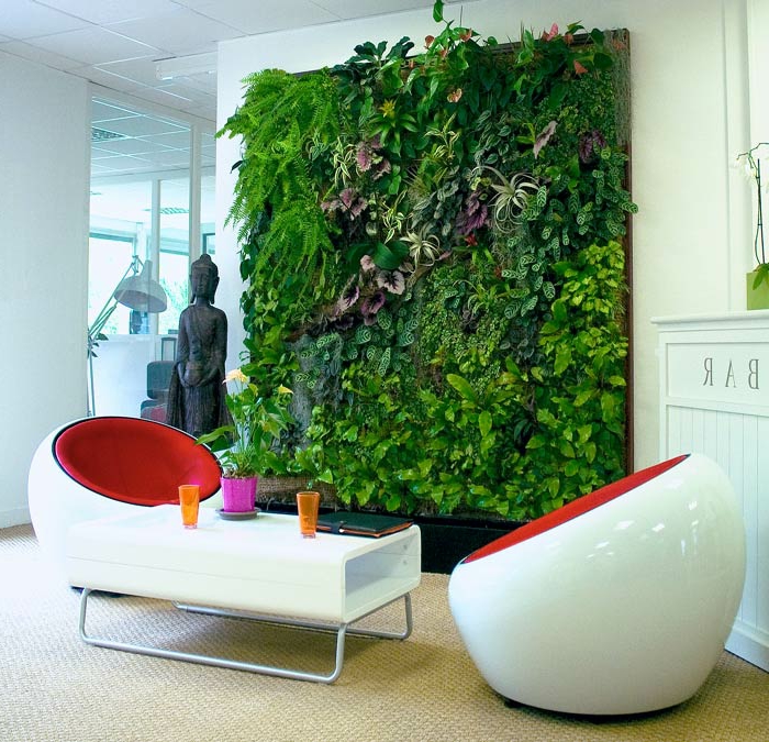 decoración de oficinas y salones con jardines verticales, super originales ideas con muros verdes, huerto vertical bonito 
