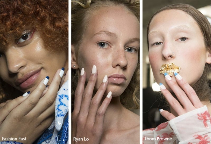 cuáles son los colores más modernos para llevar en verano 2019, uñas de gel decoradas, tres bonitas propuestas de uñas 