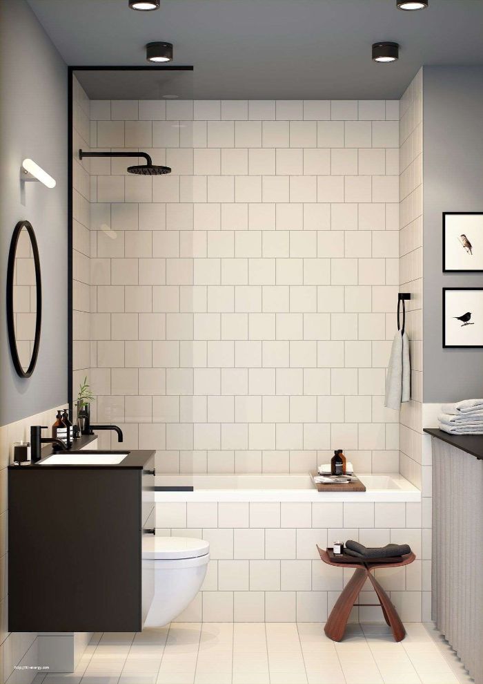 fotos de baños pequeños con ducha, baños en colores claros, fotos de baños en gris y blanco, imagenes de baños modernos 
