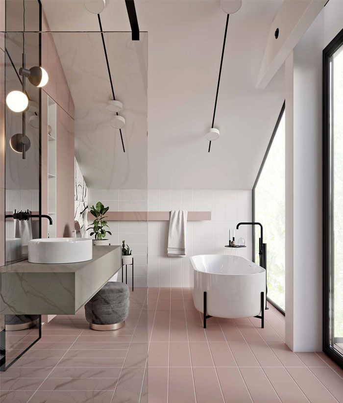 decoracion cuartos de baño, cuartos de baño modernos en blanco y beige, baño grande con bañera, decoración de baños 