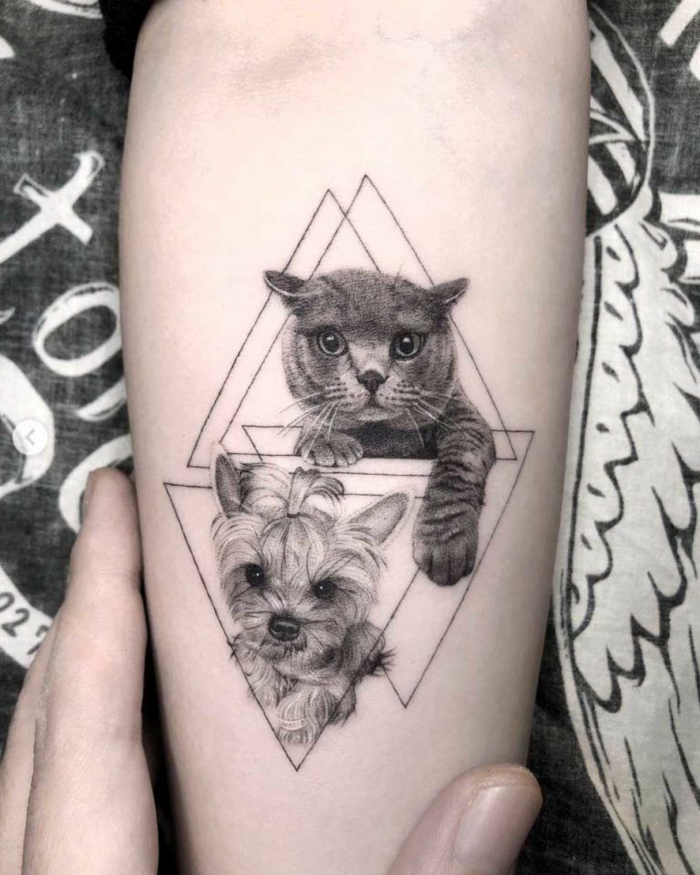 diseños de tatuajes geométricos, tatuajes antebrazo con animales, significado y simbología de los tatuajes geométricos 