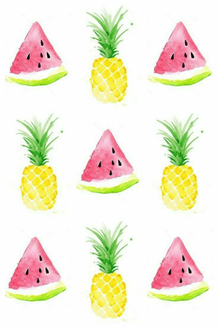 como dibujar frutas exóticas en los colores de verano, motivos para dibujar coloridos, ideas de frutas para redibujar 