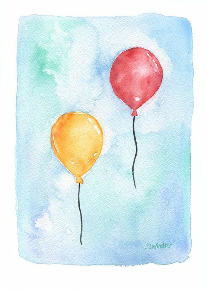 las mejores ideas de dibujos sencillos para niños, dibujos de globos en colores vibrantes, ideas de dibujos para redibujar 