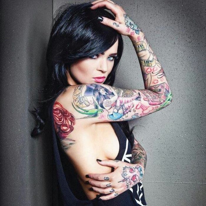 más de 150 propuestas de diseños de tattoos pequeños mujer, tatuajes en colores en todo el cuerpo, diseños de tatoos
