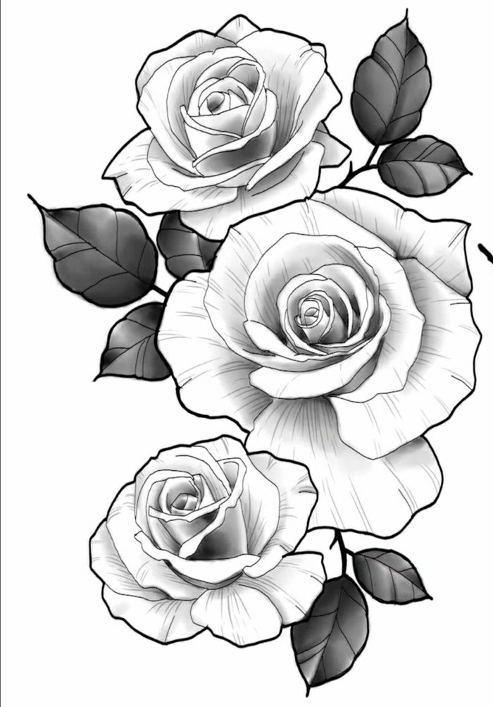 plantillas de tattoos de rosas y flores, dibujos para tatuajes femeninos, tatuajes delicados, diseños de tatuajes pequeños 