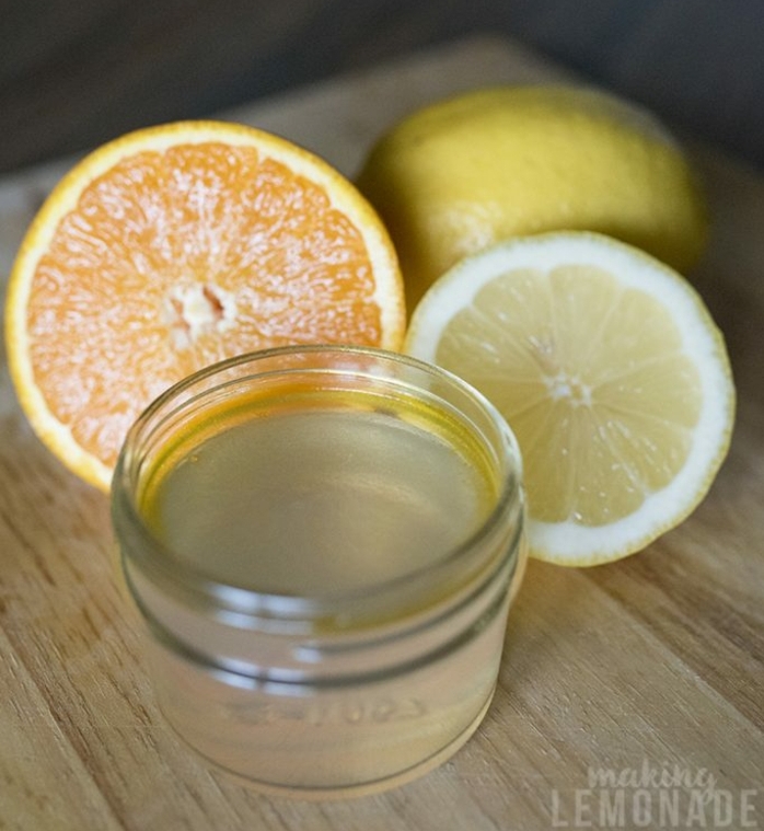 aromatizante natural casero en gel con aroma a naranja y limón, ideas para hacer recetas de aromatizantes caseros 