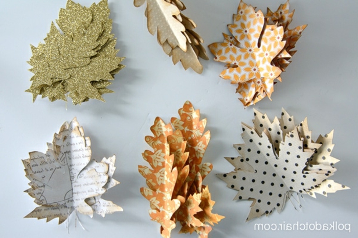 proyectos DIY y manualdiades de papel, adornos de papel para una decoración de otoño DIY, fotos de manualidades