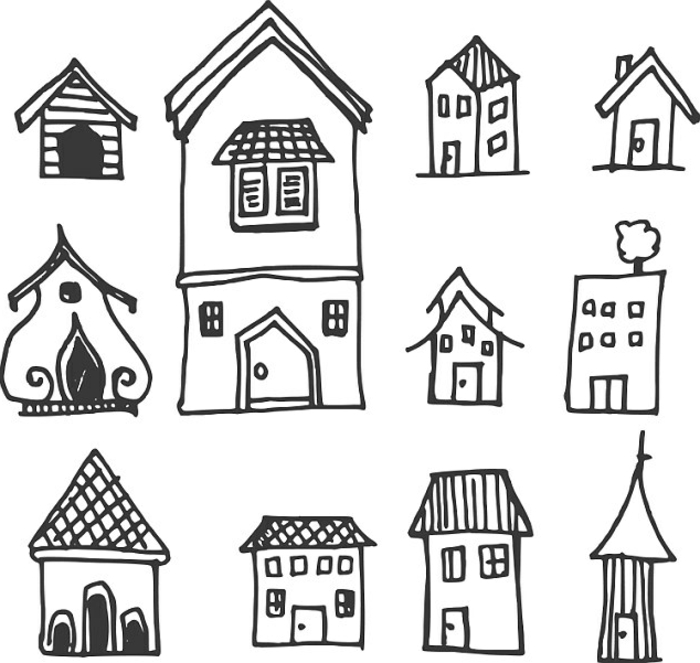 ideas simples para dibujar una casa, dibujos chulos para colorear, ideas de motivos para dibujar faciles 