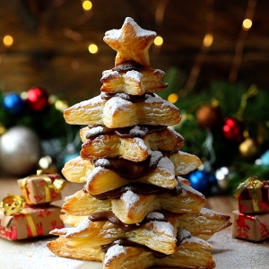 Cómo hacer un árbol de Navidad de hojaldre en versión salada y dulce