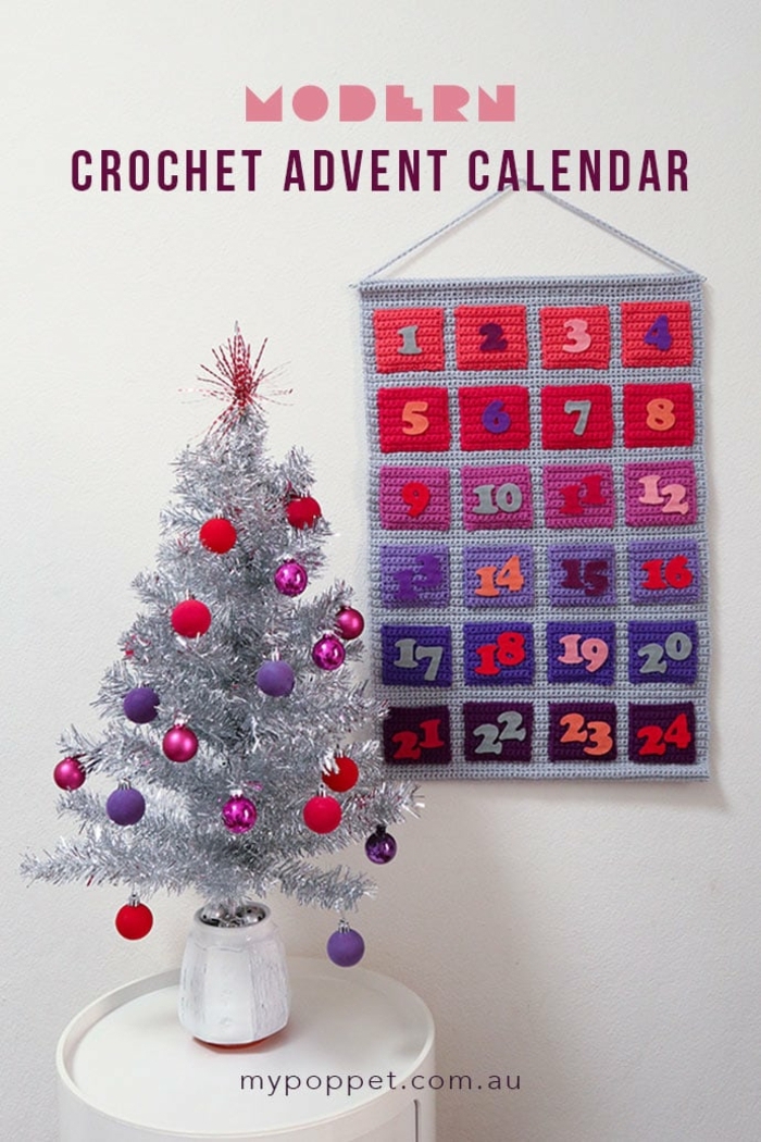 calendario de adviento colorido y divertido para colgar a la pared, manualidades para navidad originales en fotos 