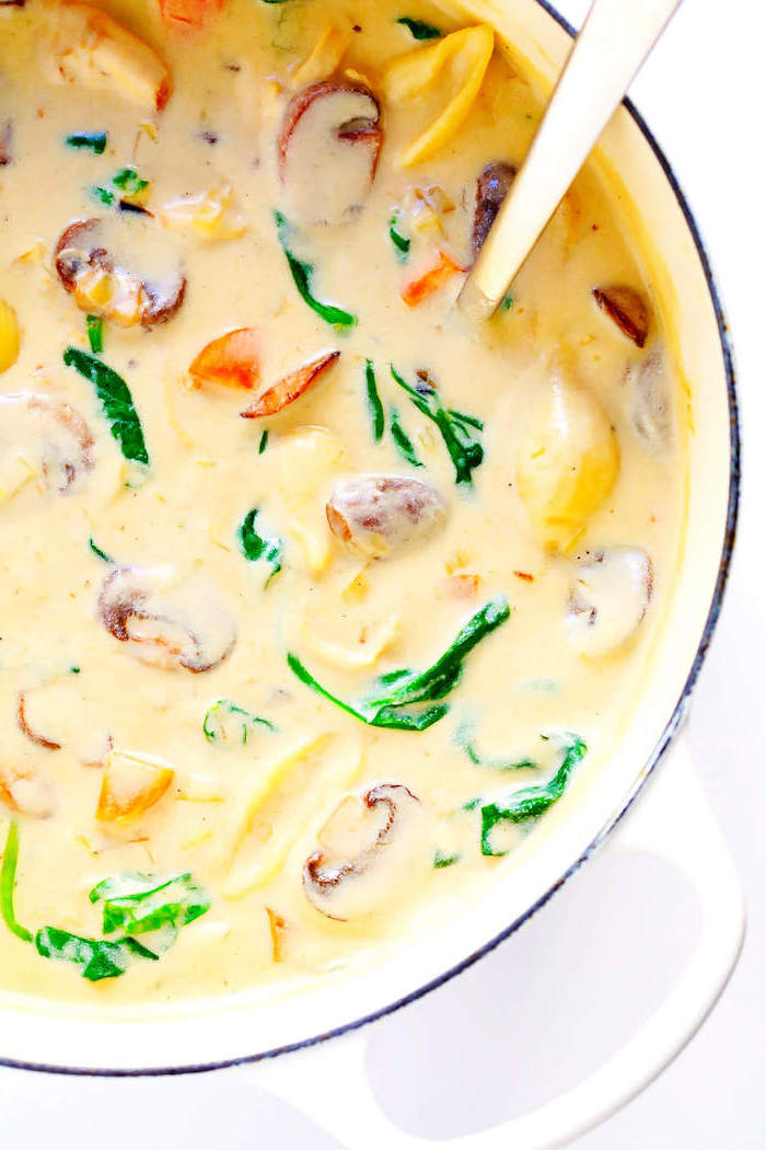 crema de champiñones receta, sopa cremosa con verduras y setas, las mejores recetas de sopas en 70 imágenes 