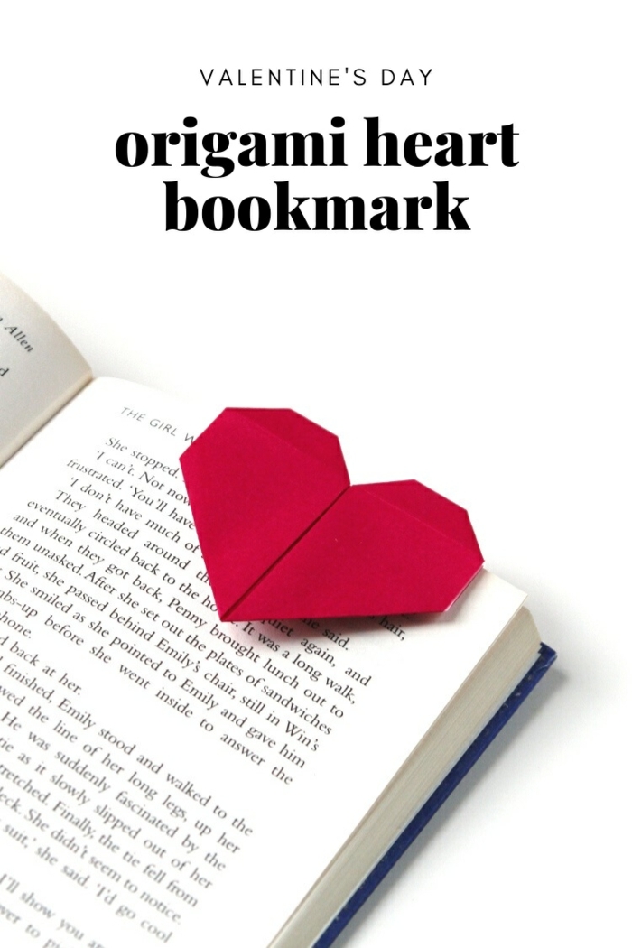 marcarpaginas origami en forma de corazón, adorables propuestas de pequeños detalles san valentin para regalar 