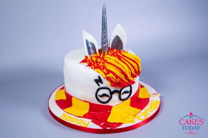 tarta unicornio personalizada Harry Potter, las mejores ideas de tartas caseras fáciles y rápidas, fotos de tartas cumpleaños niño 