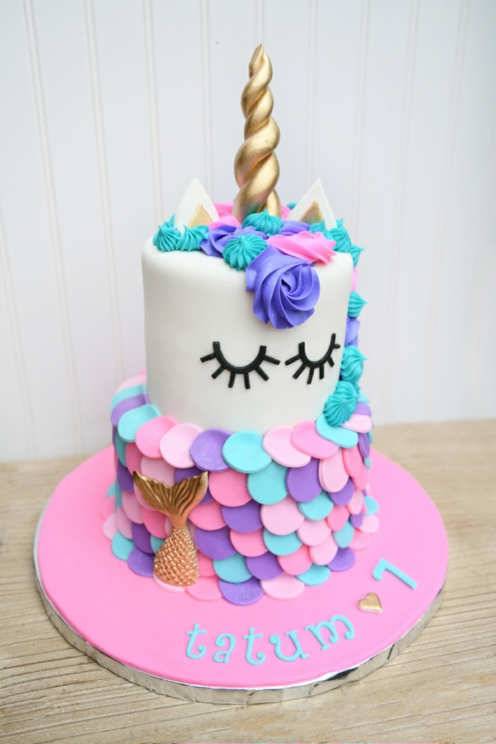 como preparar la mejor tarta de cumpleaños niña, pasteles de unicornio ricas y fáciles de preparar, tartas en fotos 