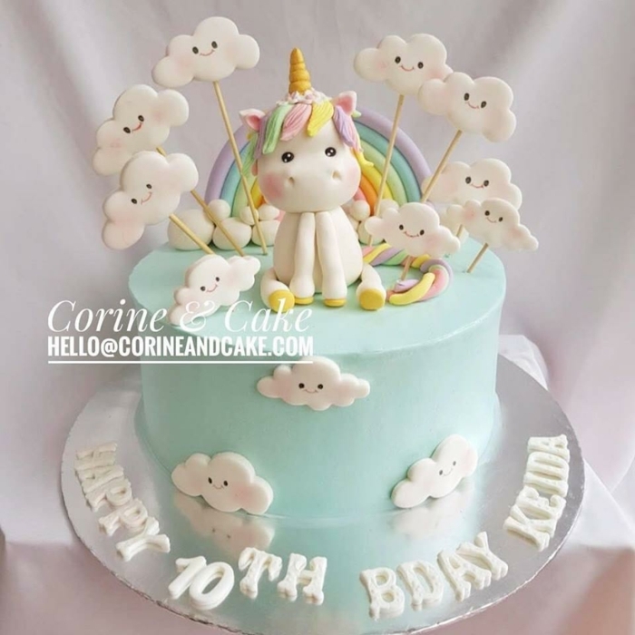 tartas mágicas con unicornio para hacer en casa, fotos de tartas especiales para cumpleaños, pasteles unicornio decorados con figuras de azucar
