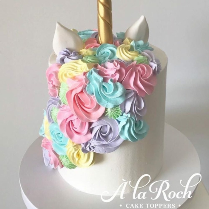 tarta unicornio fondant super deliciosa, las mejores imagenes de tartas caseras para preparar para un cumpleaños