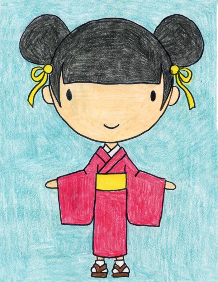 chicas kawaii divertidas y bonitas, dibujos adorables para hacer en casa con nuestros niños, ideas de dibujos chulos