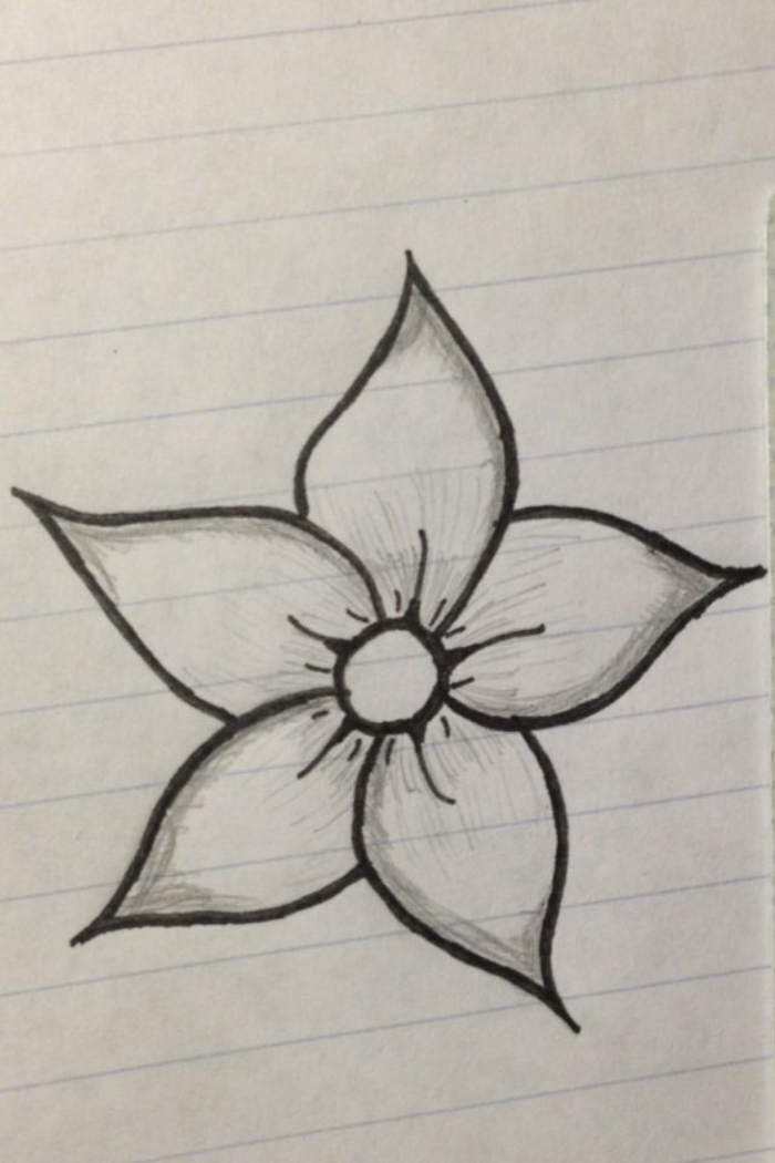 ideas de pasatiempo, plantillas de flores sencillas, como dibujar una flor facil paso a paso, dibujos faciles de hacer en casa