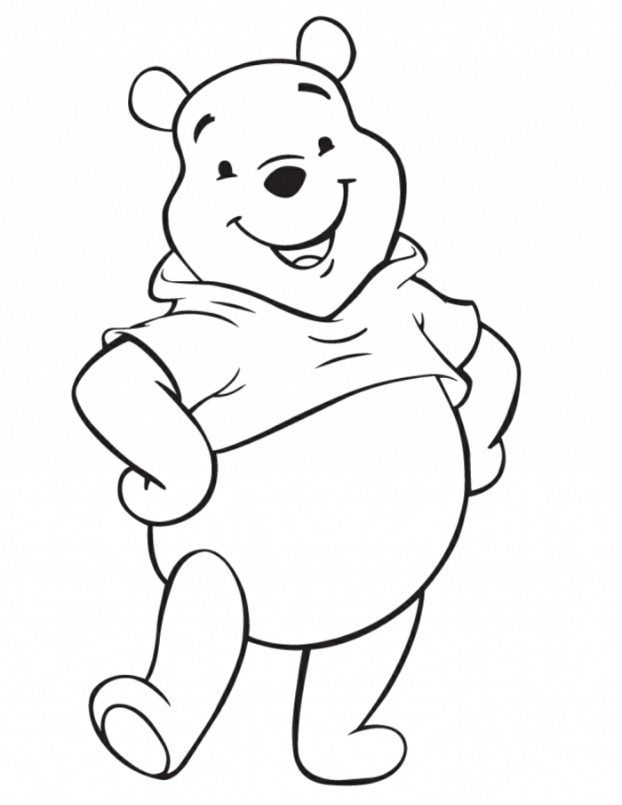 simpatico dibujo del oso pooh, fotos con ideas de dibujos sencillos para descargar, imprimir y colorear, ideas de dibujos principiantes 