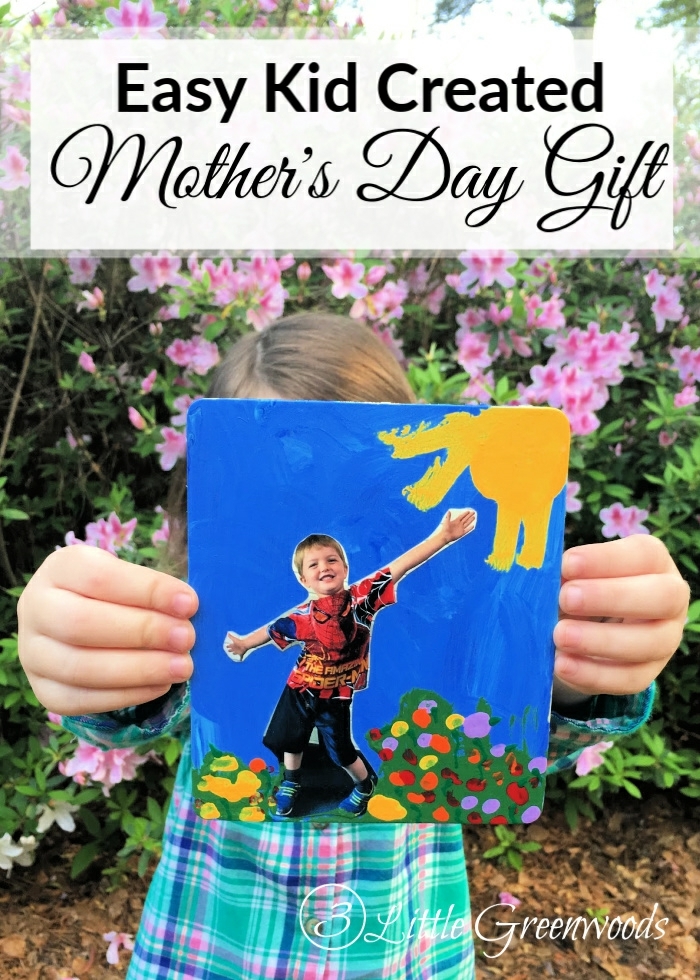 ideas de regalos originales para madres, manualidades dia de la madre infantil, cuadro decorativo con foto y dibujos 