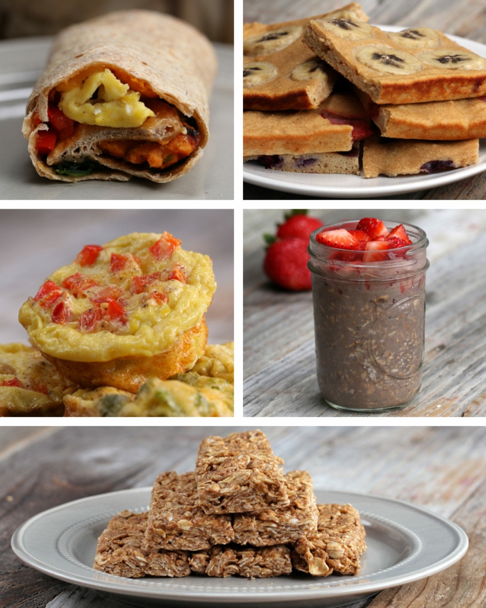 geniales ideas de desayunos saludables para bajar de peso magdalenas esponjosas con trozos de tomates, bloques de avena 