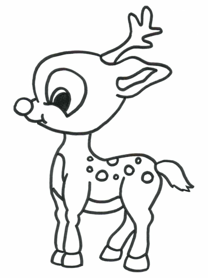 ideas de dibujos infantiles, animales para colorear faciles y bonitos, como dibujar un ciervo paso a paso, fotos de dibujos