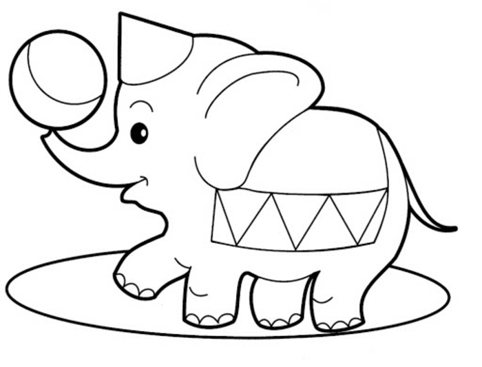 dibujo de elefante divertido, dibujos para colorear de animales, cosas para redibujar en casa, ideas de dibujos para calcar 