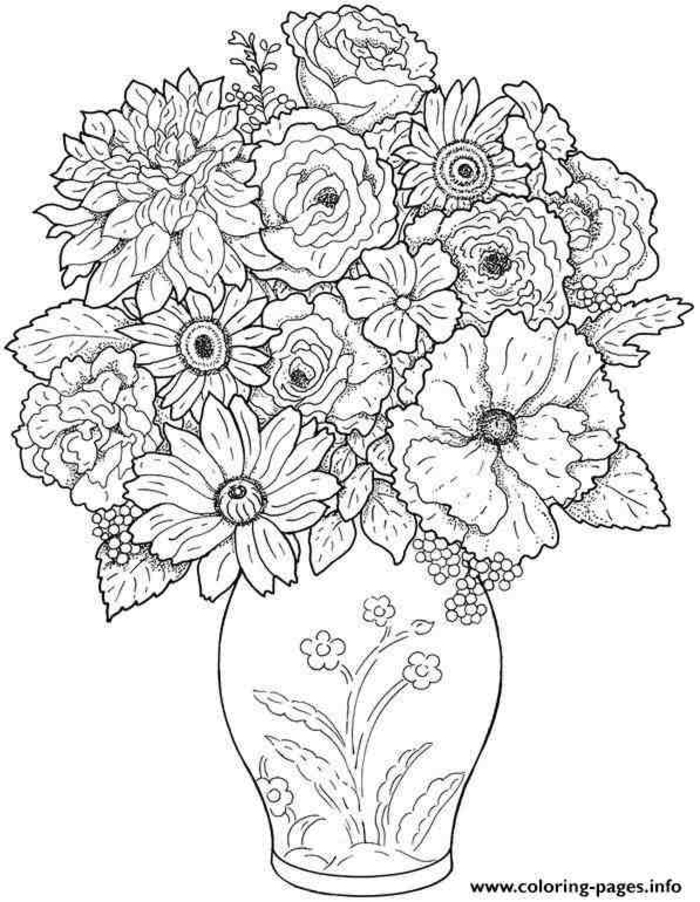 jarron con flores bonito, dibujos para colorear e imprimir originales, como diubjar un jarron con flores ideas de diubjos 
